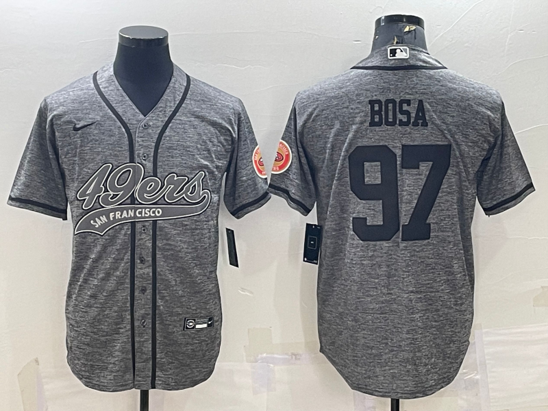 Men’s San Francisco 49ers Nick Bosa #97 Gray Jersey Joint Edition