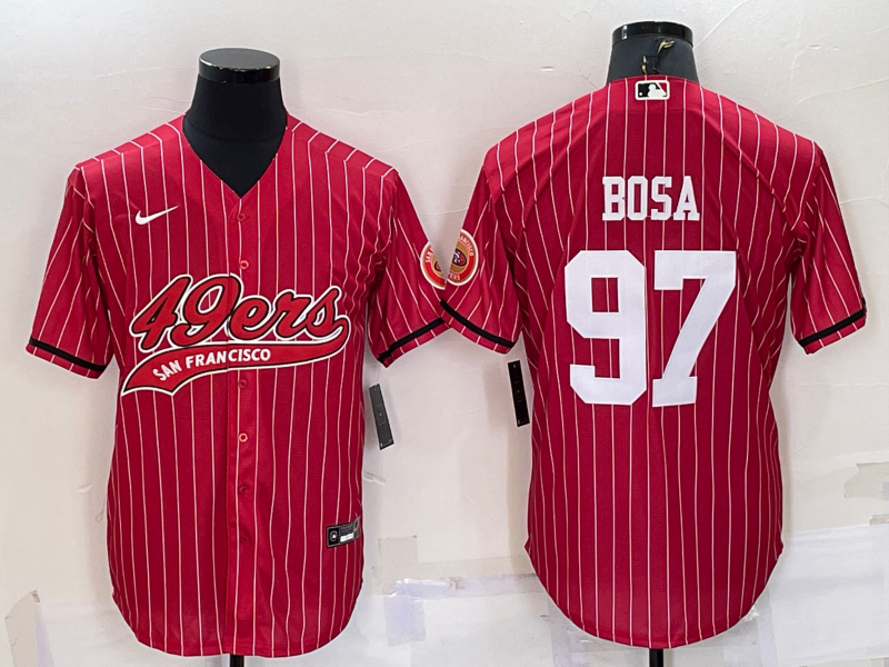 Men’s San Francisco 49ers Nick Bosa #97 Red Jersey Joint Edition