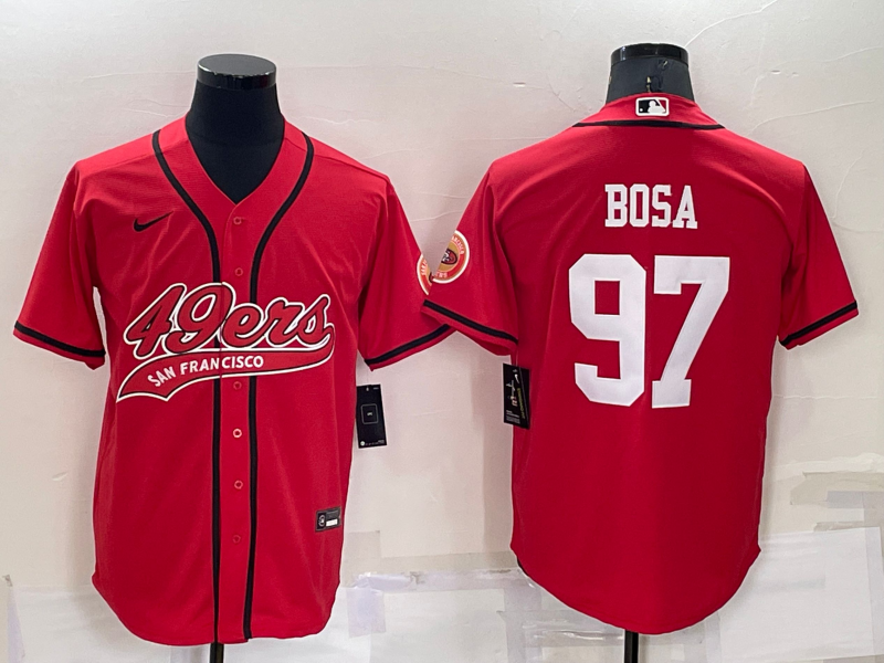 Men’s San Francisco 49ers Nick Bosa #97 Red Jersey Joint Edition