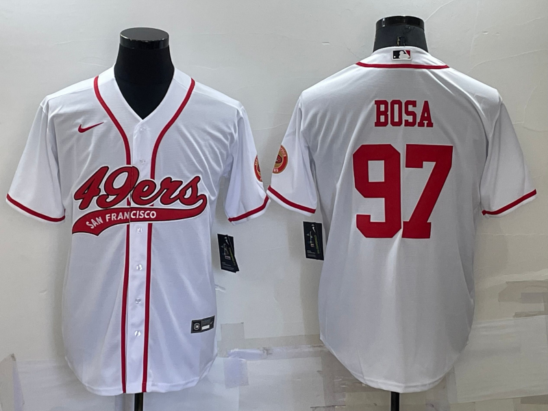 Men’s San Francisco 49ers Nick Bosa #97 White Jersey Joint Edition
