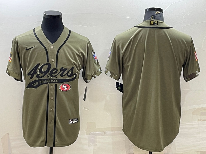 Men’s San Francisco 49ers Olive 2022 Salute To Service Retired Limited Blank Jersey