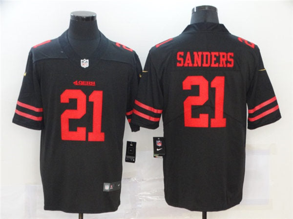 Men’s San Francisco 49ers Retired Player #21 Deion Sanders Nike Black Alternate Vapor Limited Player Jersey