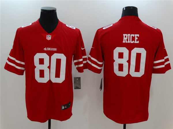 Men’s San Francisco 49ers Retired Player #80 Jerry Rice Nike Scarlet Vapor Limited Player Jersey