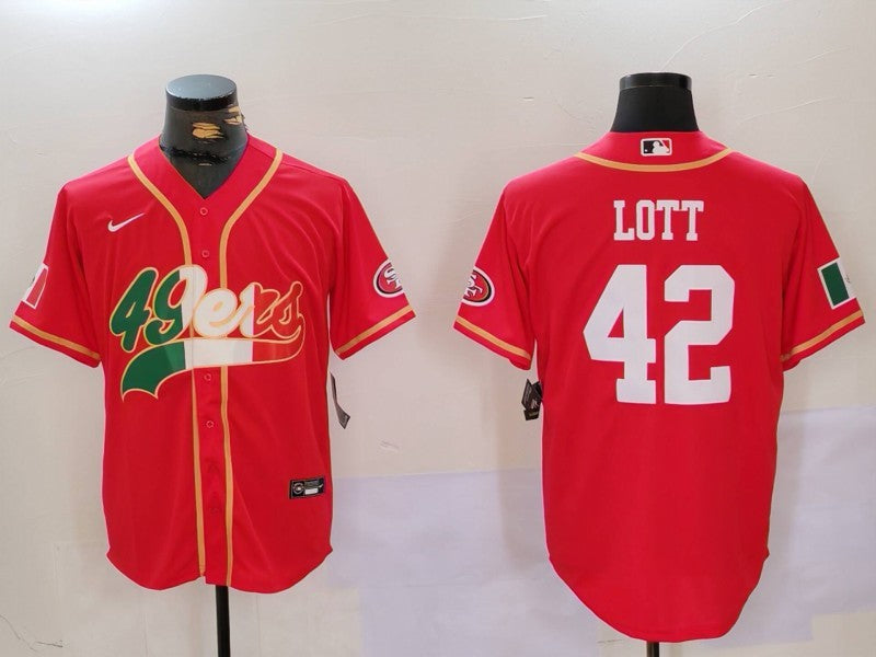 Men’s San Francisco 49ers Ronnie Lott #42 Scarlet Jersey