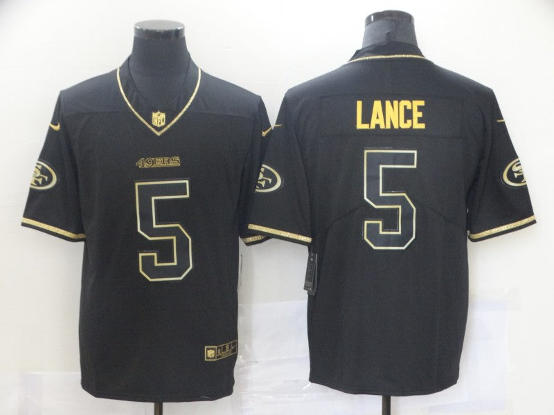 Men’s San Francisco 49ers Trey Lance #5 Black Jersey