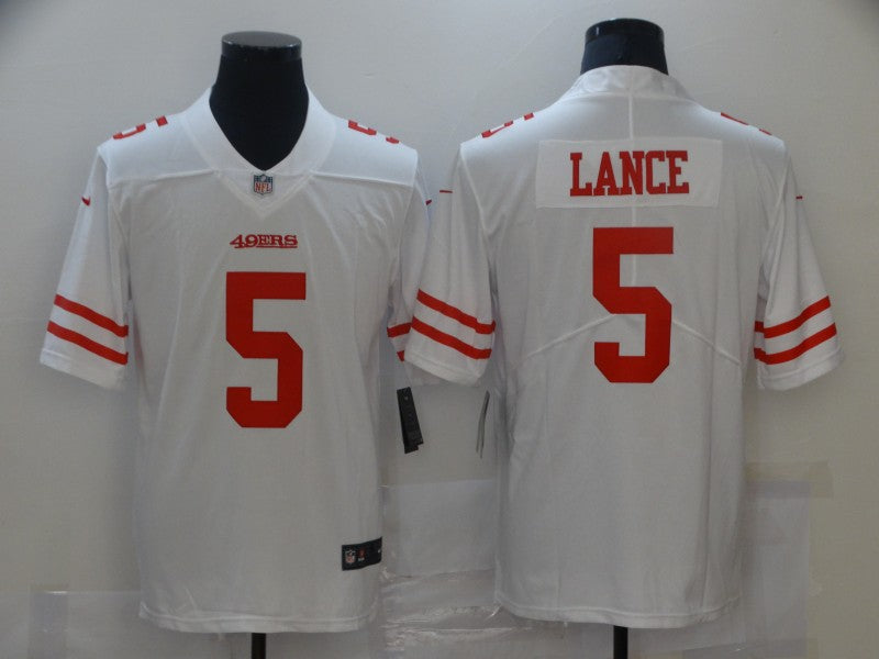 Men’s San Francisco 49ers Trey Lance #5 White Jersey