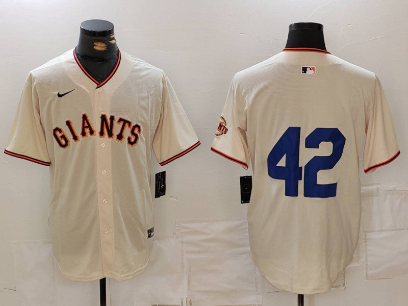 Men’s San Francisco Giants #42 Cream 2024 Jackie Robinson Day Home Limited Jersey