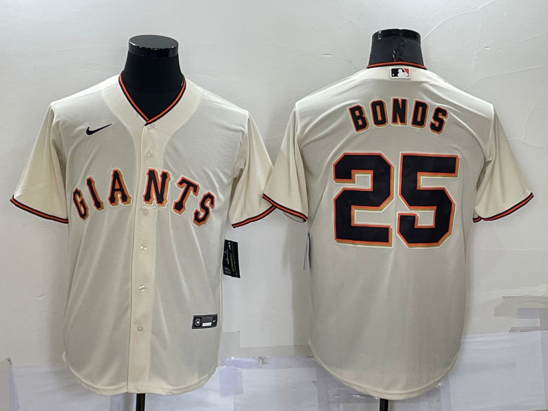 Men’s San Francisco Giants Barry Bonds #25 Beige Baseball Jersey