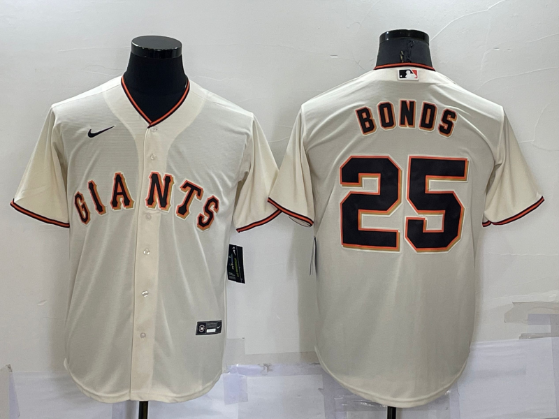 Men’s San Francisco Giants Barry Bonds #25 Beige Baseball Jersey