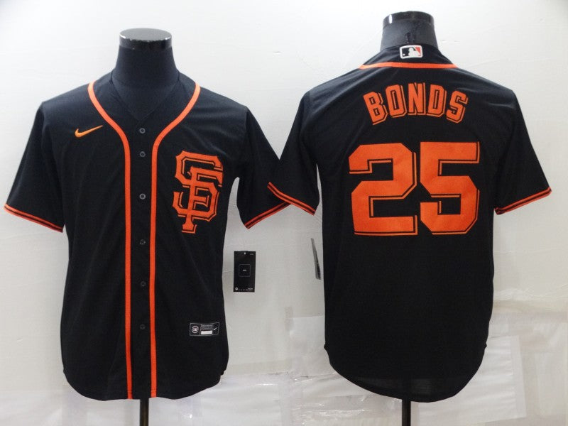 Men’s San Francisco Giants Barry Bonds #25 Black Baseball Jersey