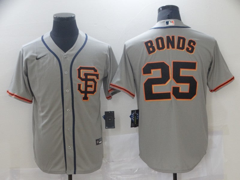 Men’s San Francisco Giants Barry Bonds #25 Gray Baseball Jersey