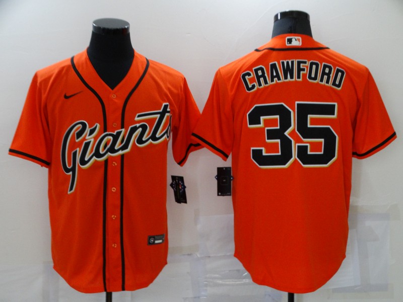 Men’s San Francisco Giants Brandon Crawford #35 Orange Baseball Jersey