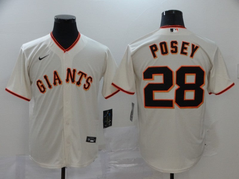 Men’s San Francisco Giants Buster Posey #28 Beige Baseball Jersey