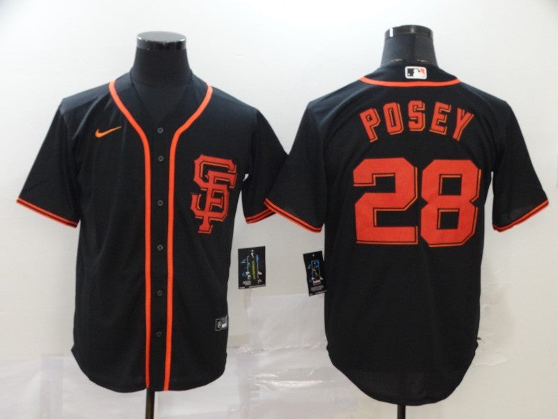 Men’s San Francisco Giants Buster Posey #28 Black Baseball Jersey