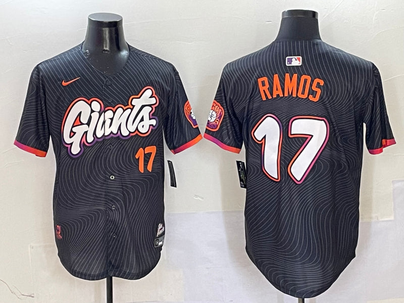 Men’s San Francisco Giants Heliot Ramos #17 Black 2025 City Connect Limited Jersey