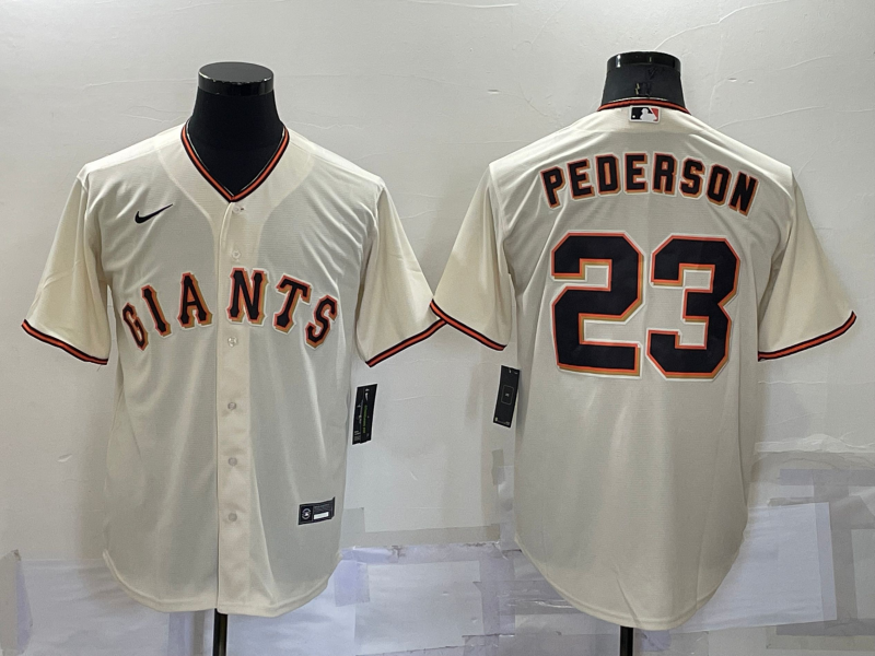 Men’s San Francisco Giants Joc Pederson #23 Beige Baseball Jersey