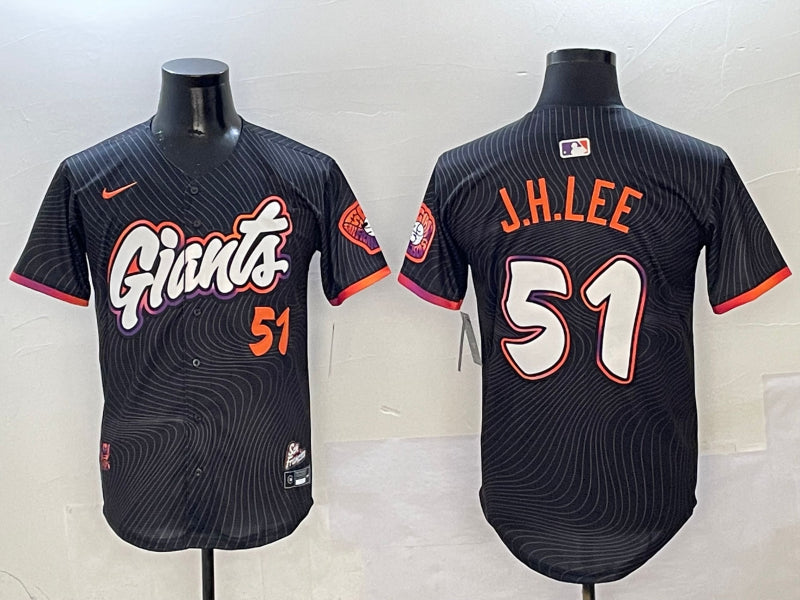 Men’s San Francisco Giants Jung Hoo Lee #51 Black 2025 City Connect Limited Jersey