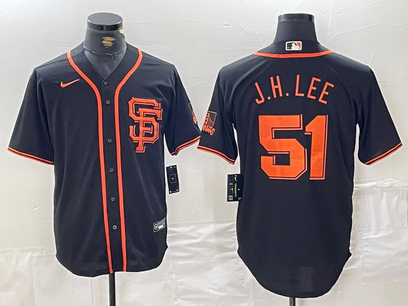 Men’s San Francisco Giants Jung Hoo Lee #51 Black Jersey
