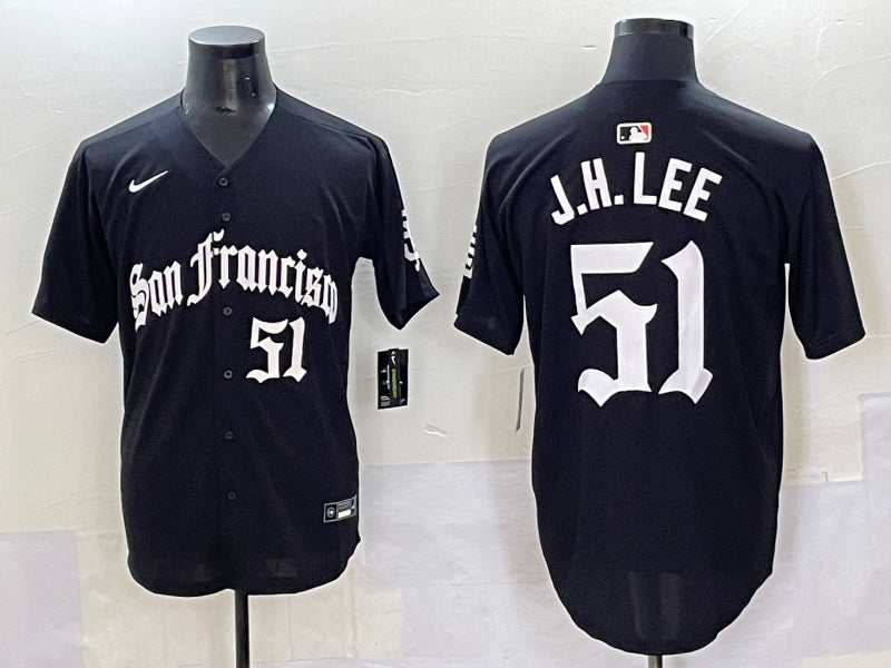 Men’s San Francisco Giants Jung Hoo Lee #51 Black Jersey