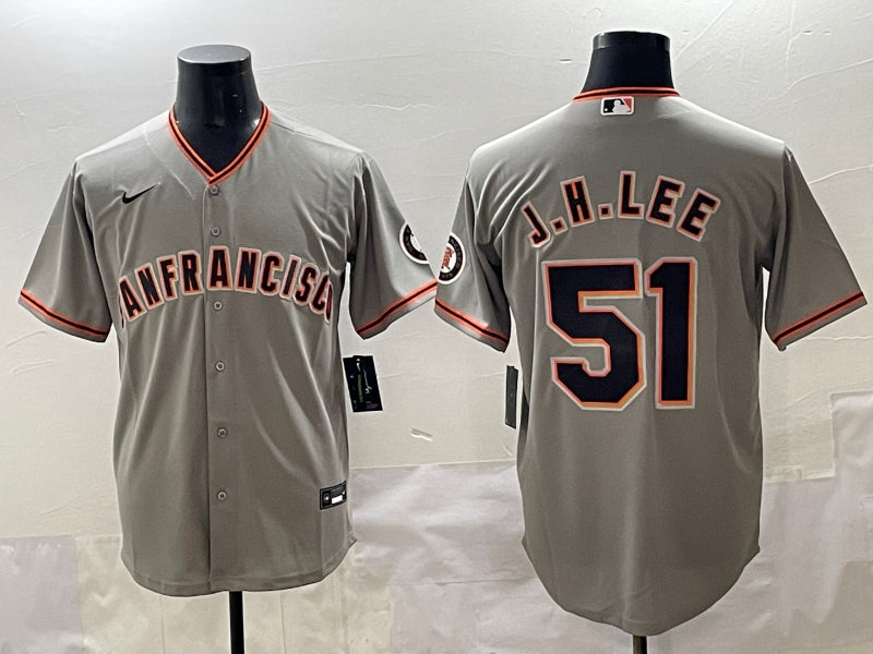 Men’s San Francisco Giants Jung Hoo Lee #51 Gray Jersey