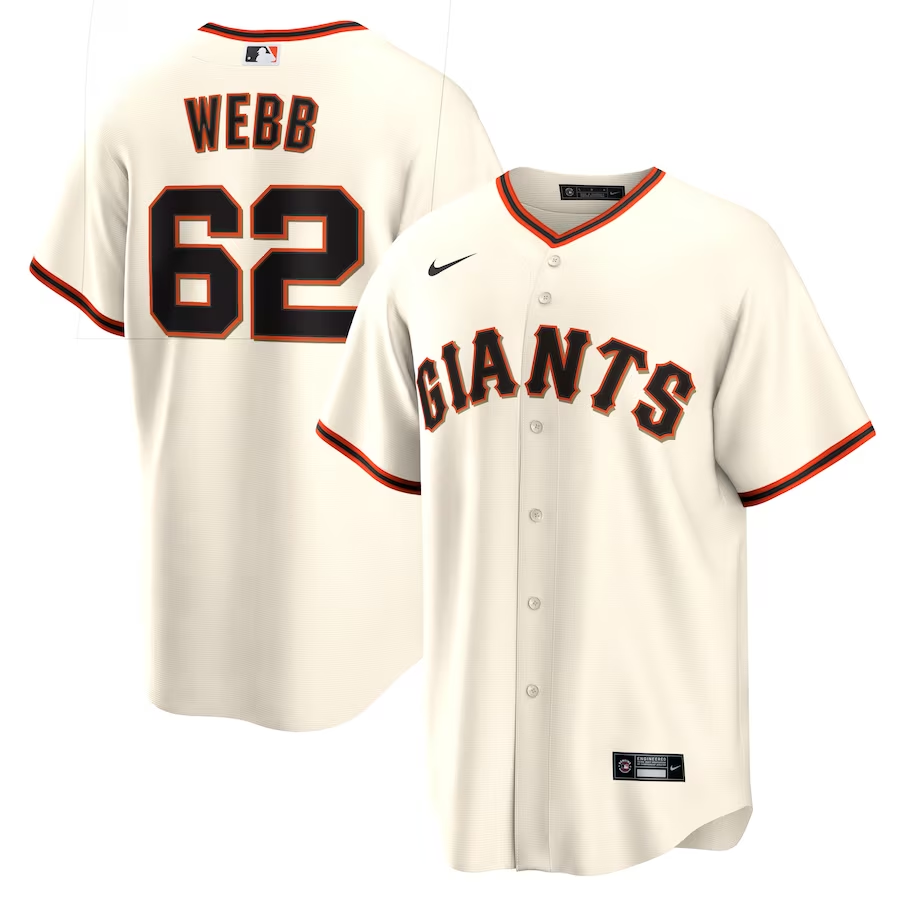 Men’s San Francisco Giants Logan Webb #62 Cream Home Jersey