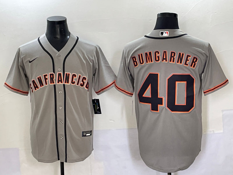 Men’s San Francisco Giants Madison Bumgarner #40 Gray Jersey