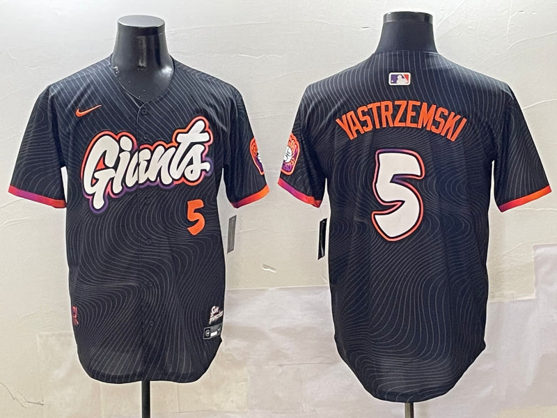 Men’s San Francisco Giants Mike Yastrzemski #5 Black 2025 City Connect Limited Jersey