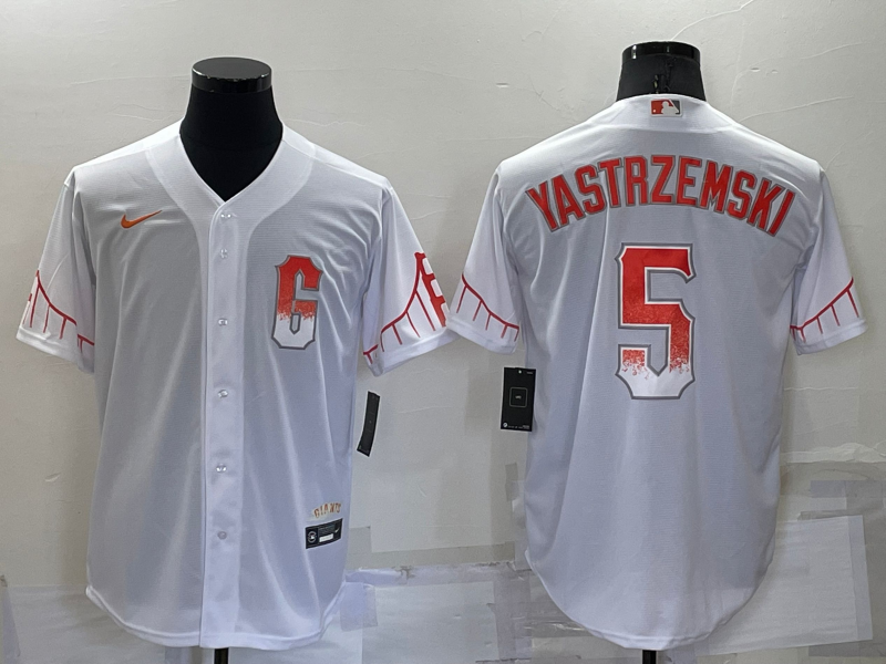 Men’s San Francisco Giants Mike Yastrzemski #5 White Baseball Jersey City Edition