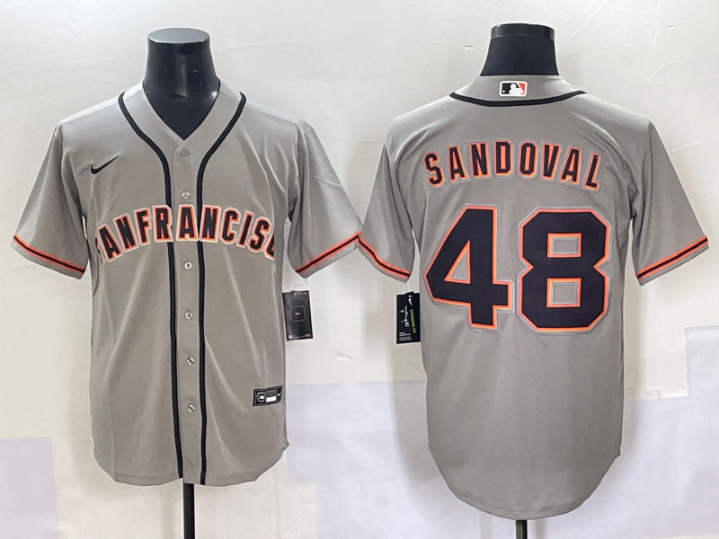 Men’s San Francisco Giants Pablo Sandoval #48 Gray Jersey