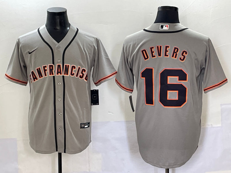 Men’s San Francisco Giants Rafael Devers #16 Gray Jersey