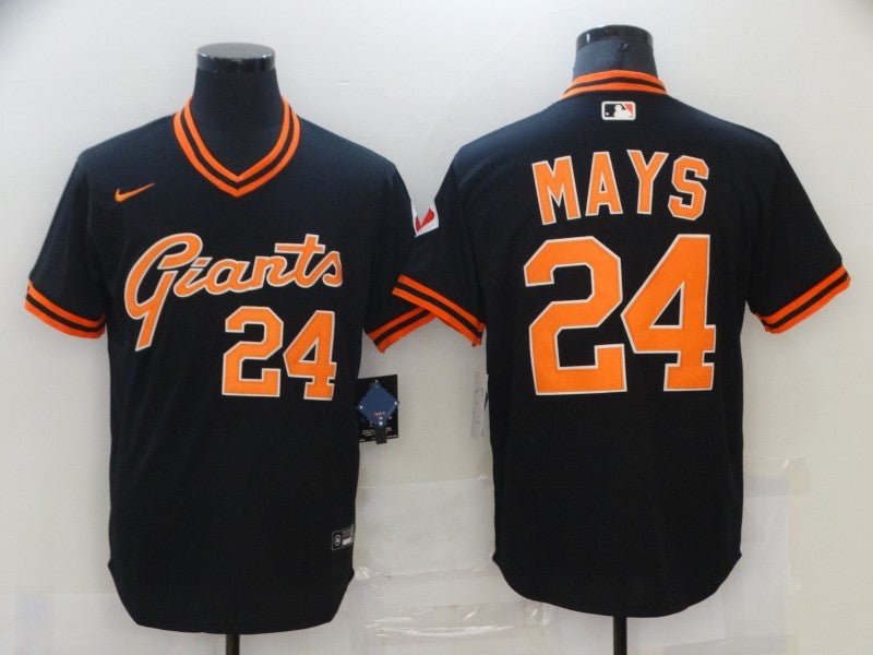 Men’s San Francisco Giants Willie Mays #24 Black Baseball Jersey