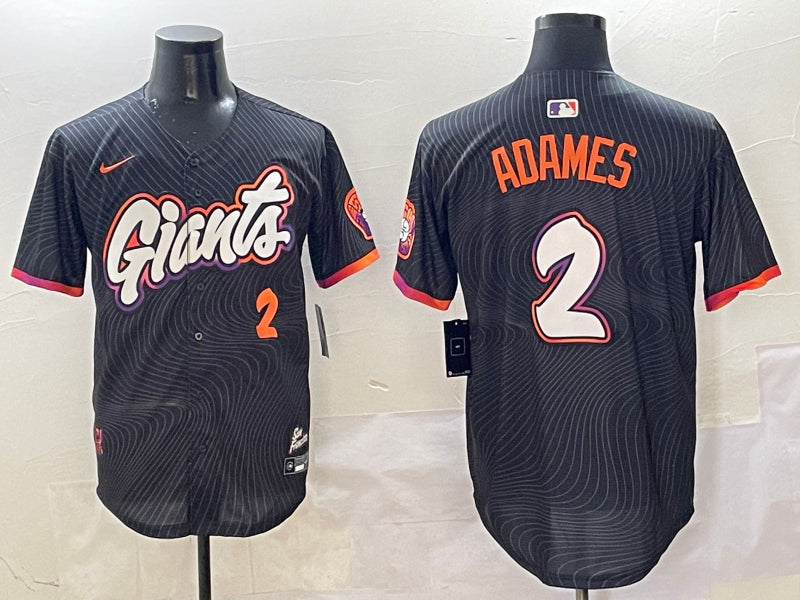 Men’s San Francisco Giants Willy Adames #2 Black 2025 City Connect Limited Jersey