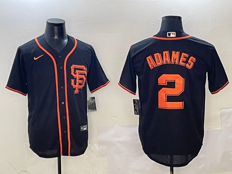 Men’s San Francisco Giants Willy Adames #2 Black Jersey