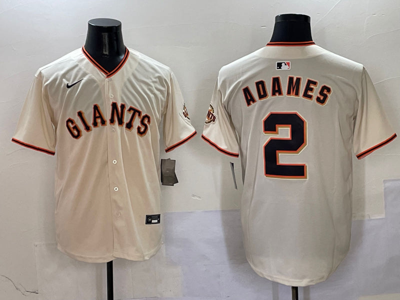 Men’s San Francisco Giants Willy Adames #2 Cream Home Jersey