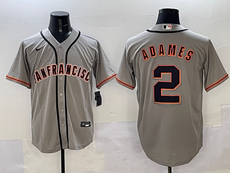 Men’s San Francisco Giants Willy Adames #2 Gray Jersey
