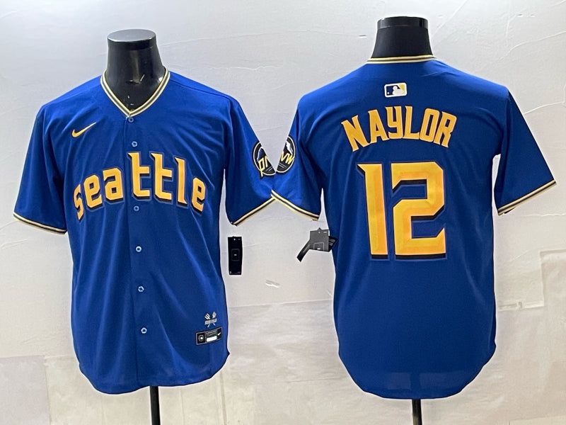 Men’s Seattle Mariners Josh Naylor #12 Royal 2023 City Connect Jersey