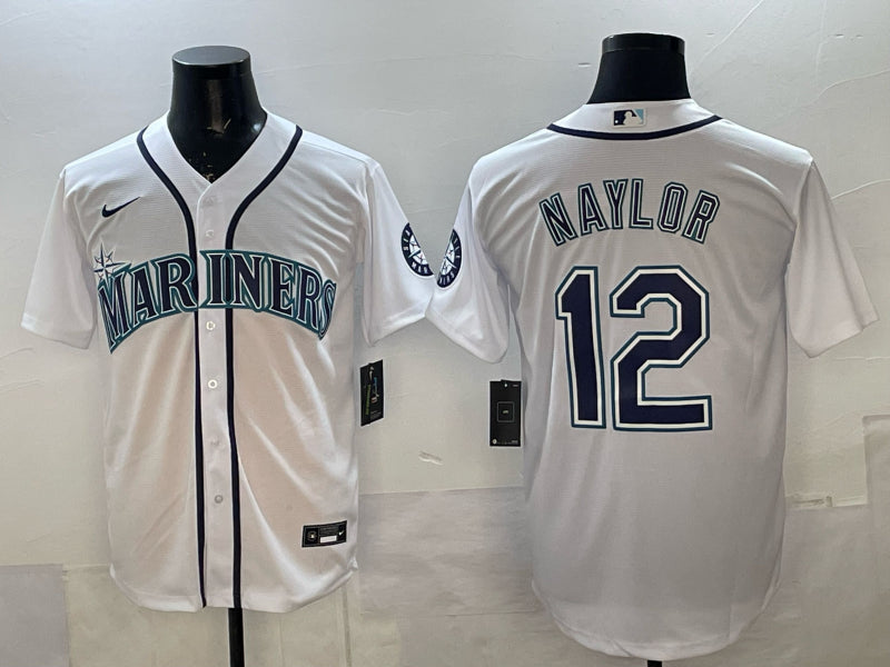 Men’s Seattle Mariners Josh Naylor #12 White Home Jersey
