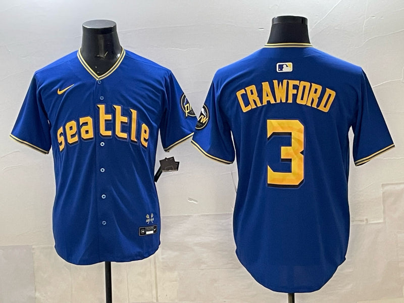 Men’s Seattle Mariners JP Crawford #3 Royal 2023 City Connect Jersey