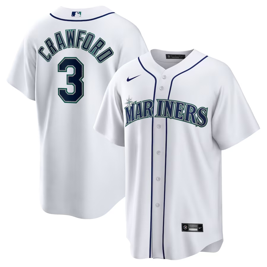 Men’s Seattle Mariners JP Crawford #3 White Home Jersey