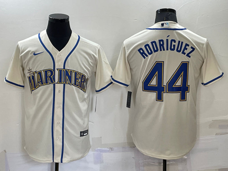 Men’s Seattle Mariners Julio Rodriguez #44 Beige Baseball Jersey