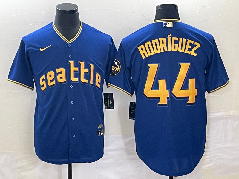 Men’s Seattle Mariners Julio Rodriguez #44 Royal 2023 City Connect Jersey