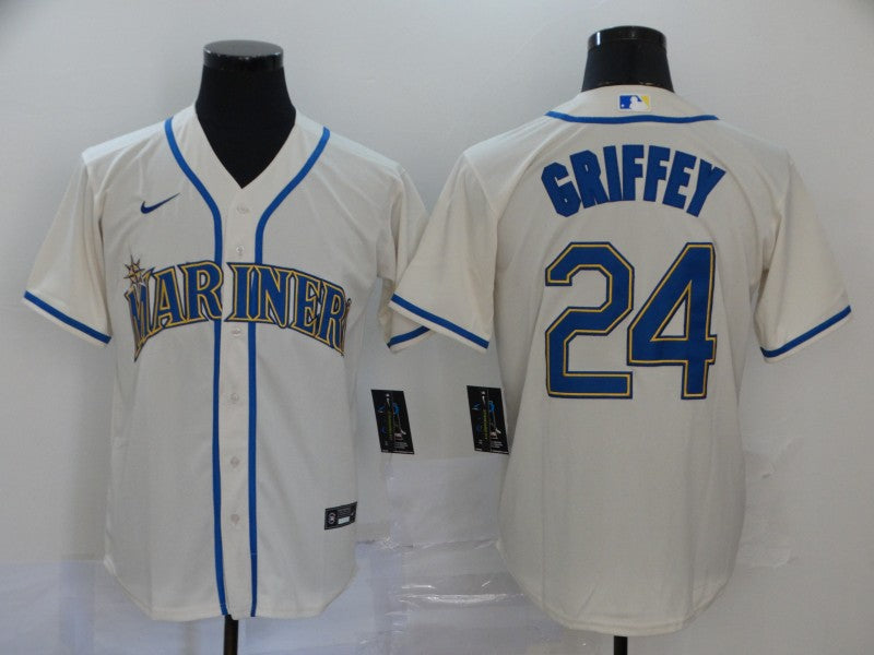 Men’s Seattle Mariners Ken Griffey Jr. #24 Beige Baseball Jersey