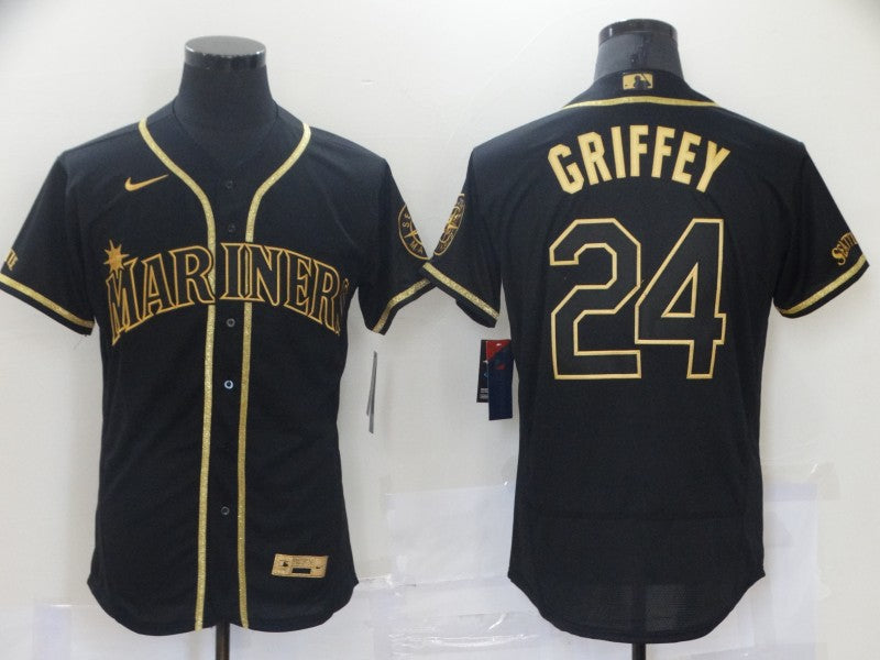 Men’s Seattle Mariners Ken Griffey Jr. #24 Black Authentic Baseball Jersey