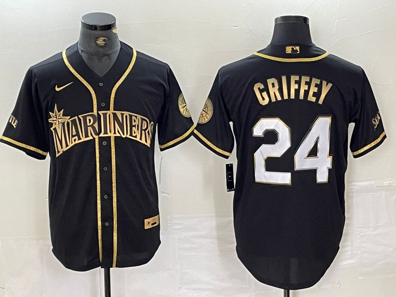 Men’s Seattle Mariners Ken Griffey Jr. #24 Black Authentic Jersey