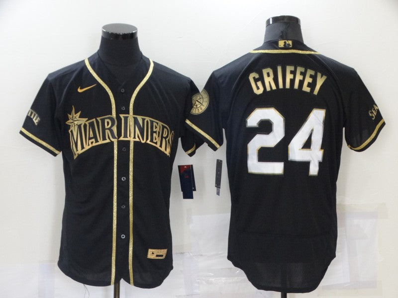 Men’s Seattle Mariners Ken Griffey Jr. #24 Black Authentic Jersey
