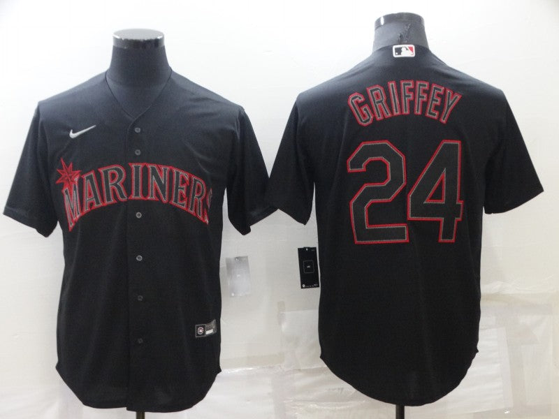 Men’s Seattle Mariners Ken Griffey Jr. #24 Black Baseball Jersey