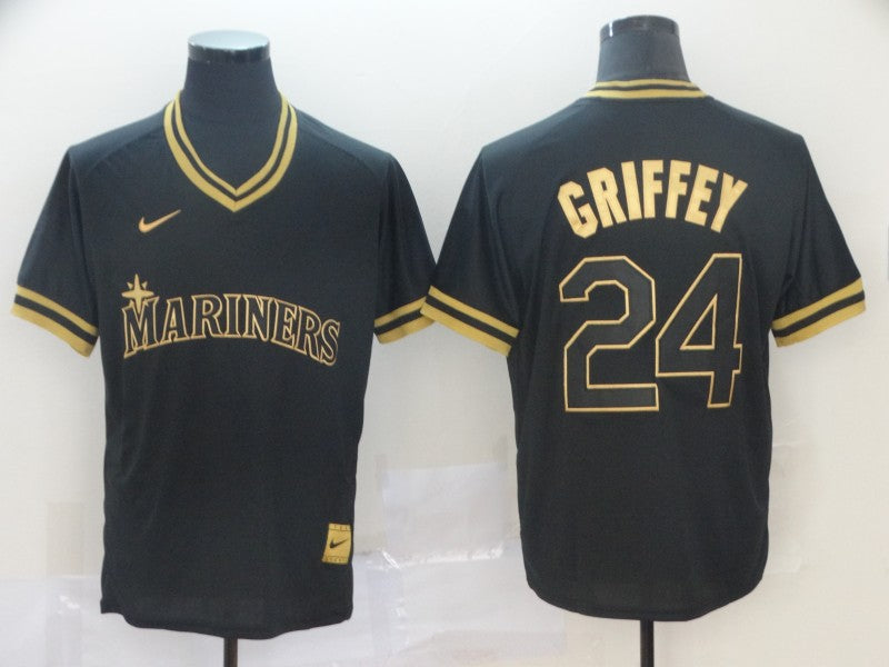 Men’s Seattle Mariners Ken Griffey Jr. #24 Black Jersey