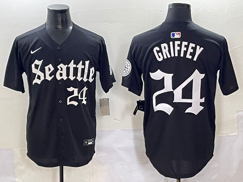 Men’s Seattle Mariners Ken Griffey Jr. #24 Black Limited Jersey