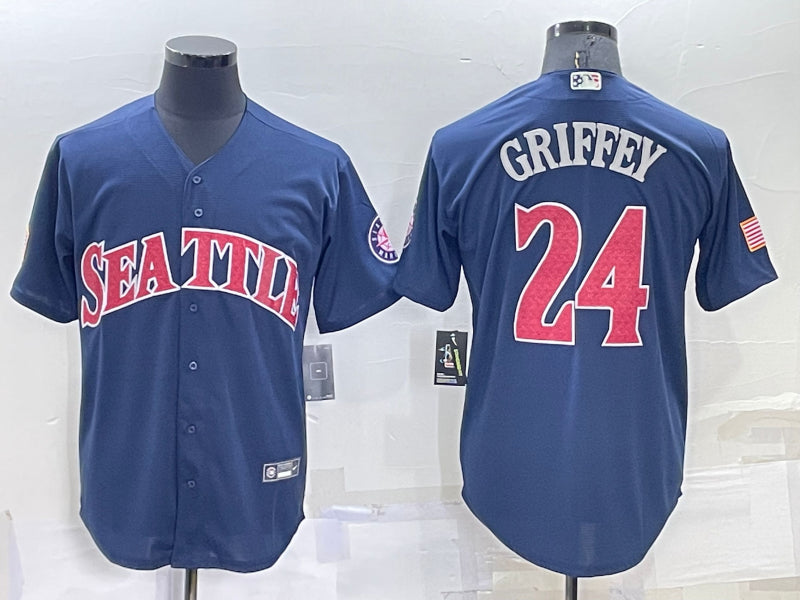 Men’s Seattle Mariners Ken Griffey Jr. #24 Navy Jersey