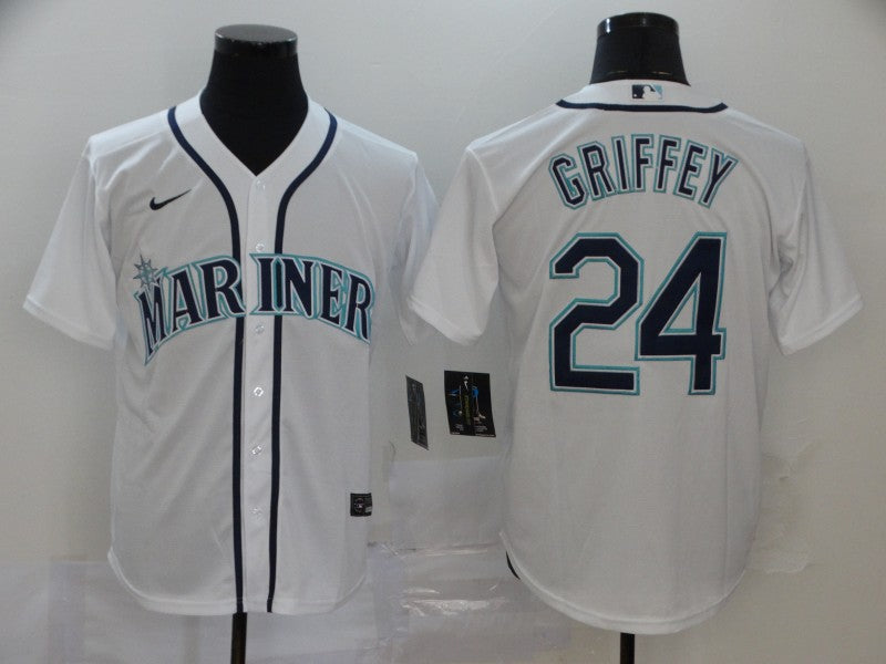 Men’s Seattle Mariners Ken Griffey Jr. #24 White Baseball Jersey